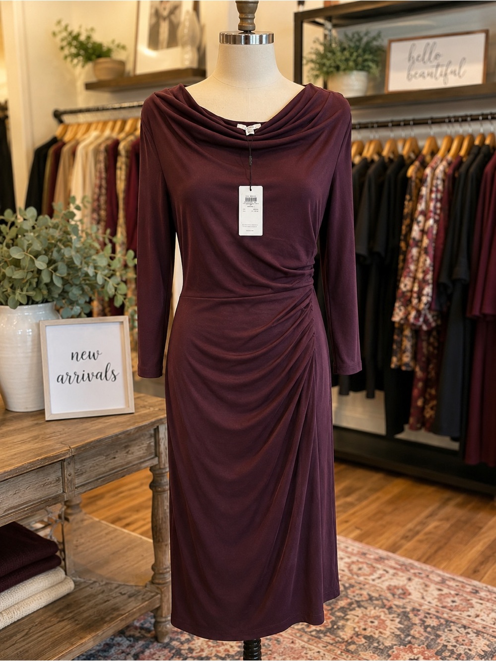 NWT REISS OE Fleur Jersey Drape Dress Size 4